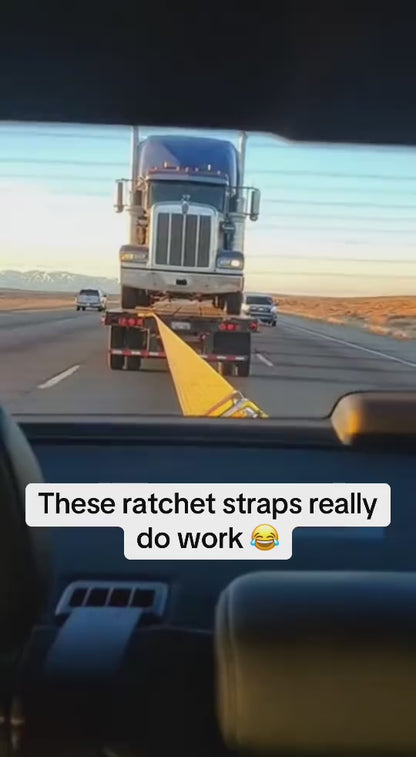 Retractable Ratchet Straps (4-Pack) - 1 Inch x 10 Feet (1,209lb Break Strength) - Heavy Duty Auto Self Retracting Tie Down